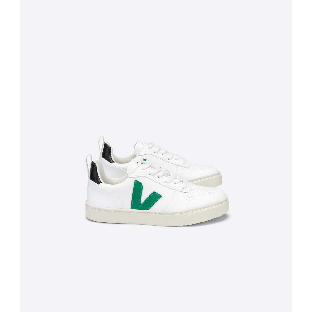 Veja V-10 LACE CWL Joggesko Barn White/Green | NO 849CTV